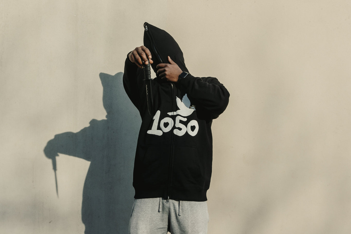 Dove Bird Full Zip Hoodie Black